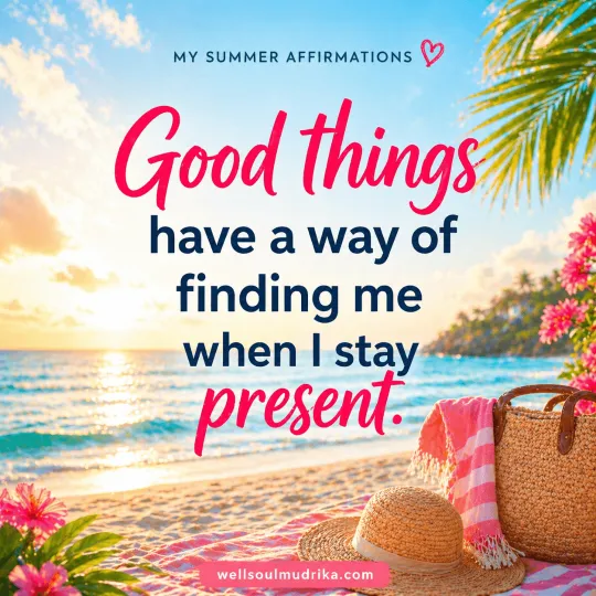 Summer affirmations - Good things have a way of finding me when I stay present