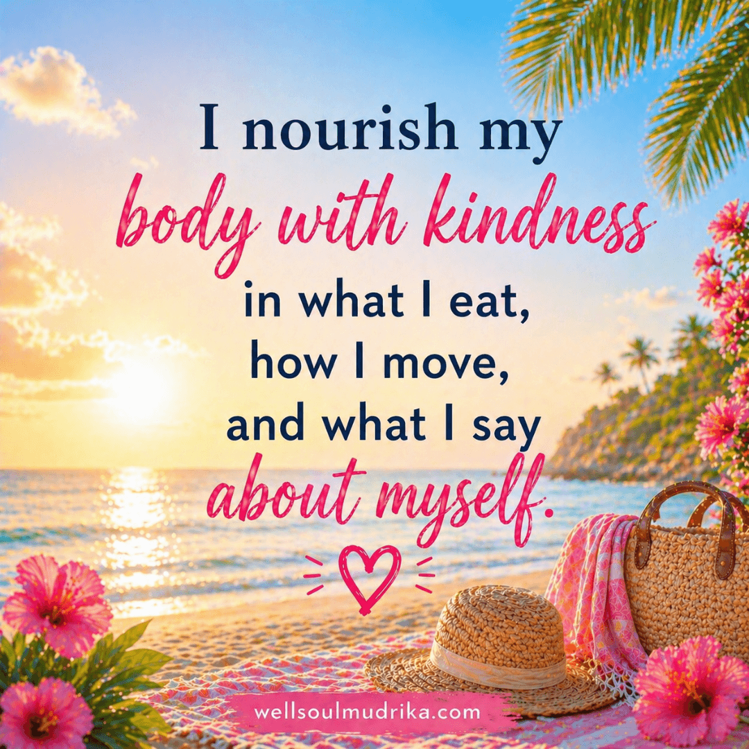 summer affirmations - I nourish my body with kindness in what I eat, how I move, and what I say about myself
