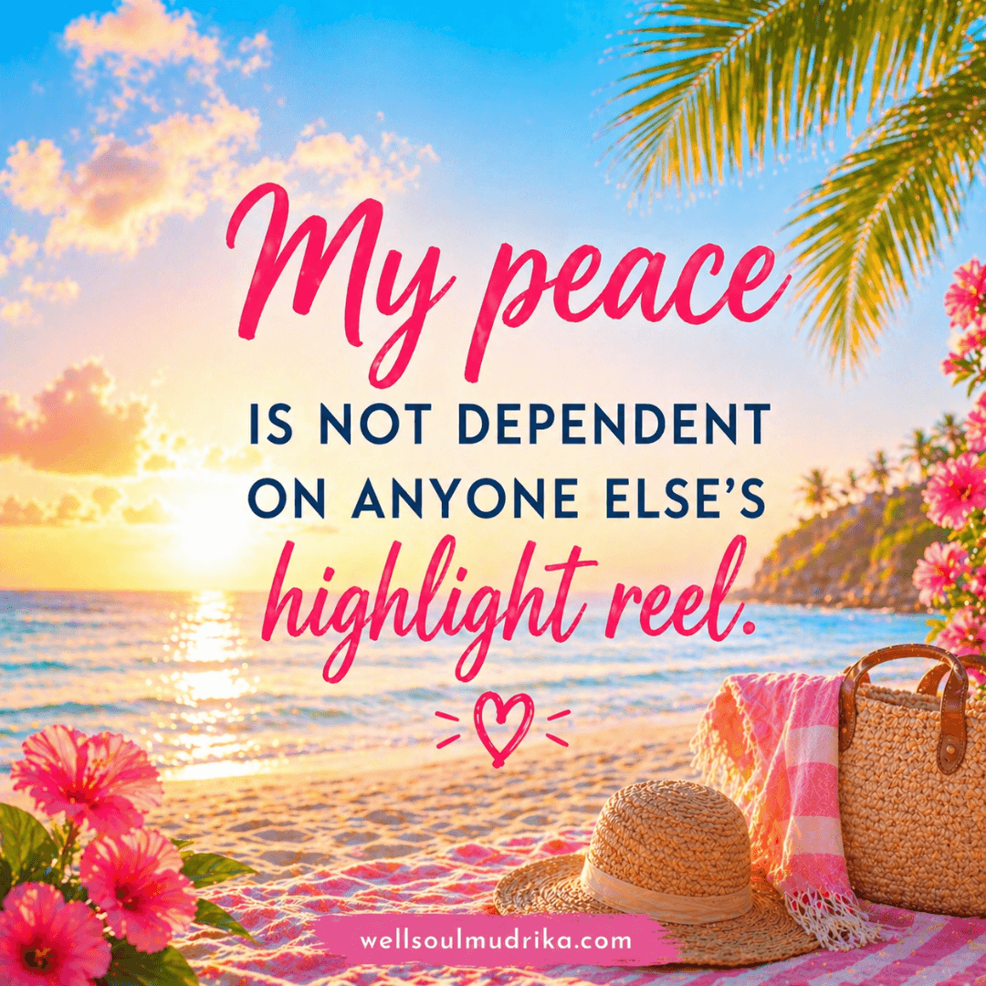 summer affirmations- My peace is not dependent on anyone else's highlight reel