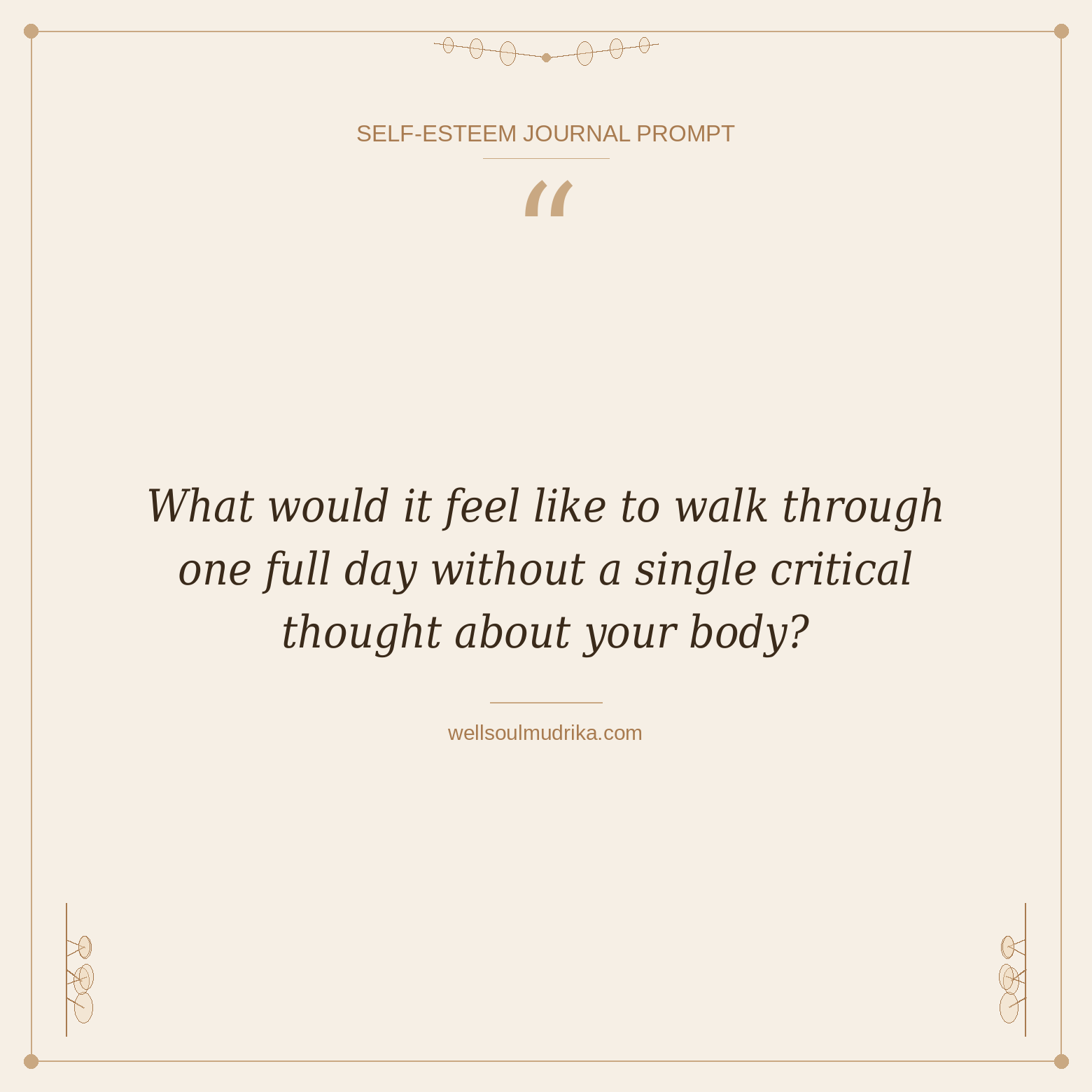 self esteem journal prompts - What would it feel like to walk through one full day without a single critical thought about your body